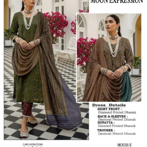 3 piece diamond printed dhanak