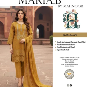 New Arrivals peach embroidered 3 piece