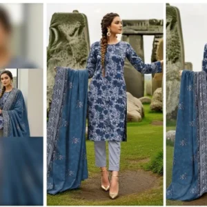 lawn embroidered 3 piece