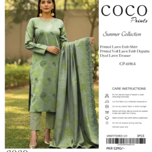 lawn embroidered 3 piece