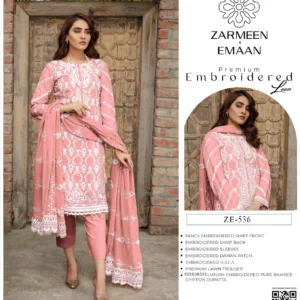 lawn embroidered 3 piece