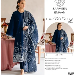 lawn embroidered 3 piece