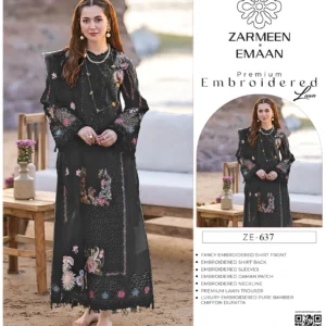 lawn embroidered 3 piece