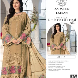 lawn embroidered 3 piece