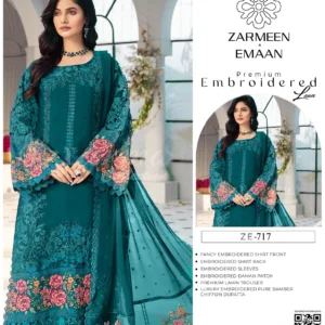 lawn embroidered 3 piece