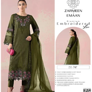 lawn embroidered 3 piece