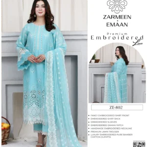 lawn embroidered 3 piece