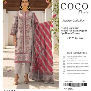 lawn embroidered 3 piece