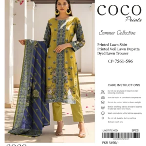 lawn embroidered 3 piece