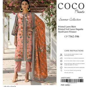 lawn embroidered 3 piece