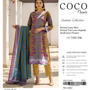 lawn embroidered 3 piece