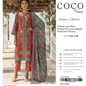 lawn embroidered 3 piece