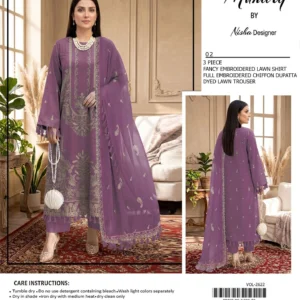 lawn embroidered 3 piece