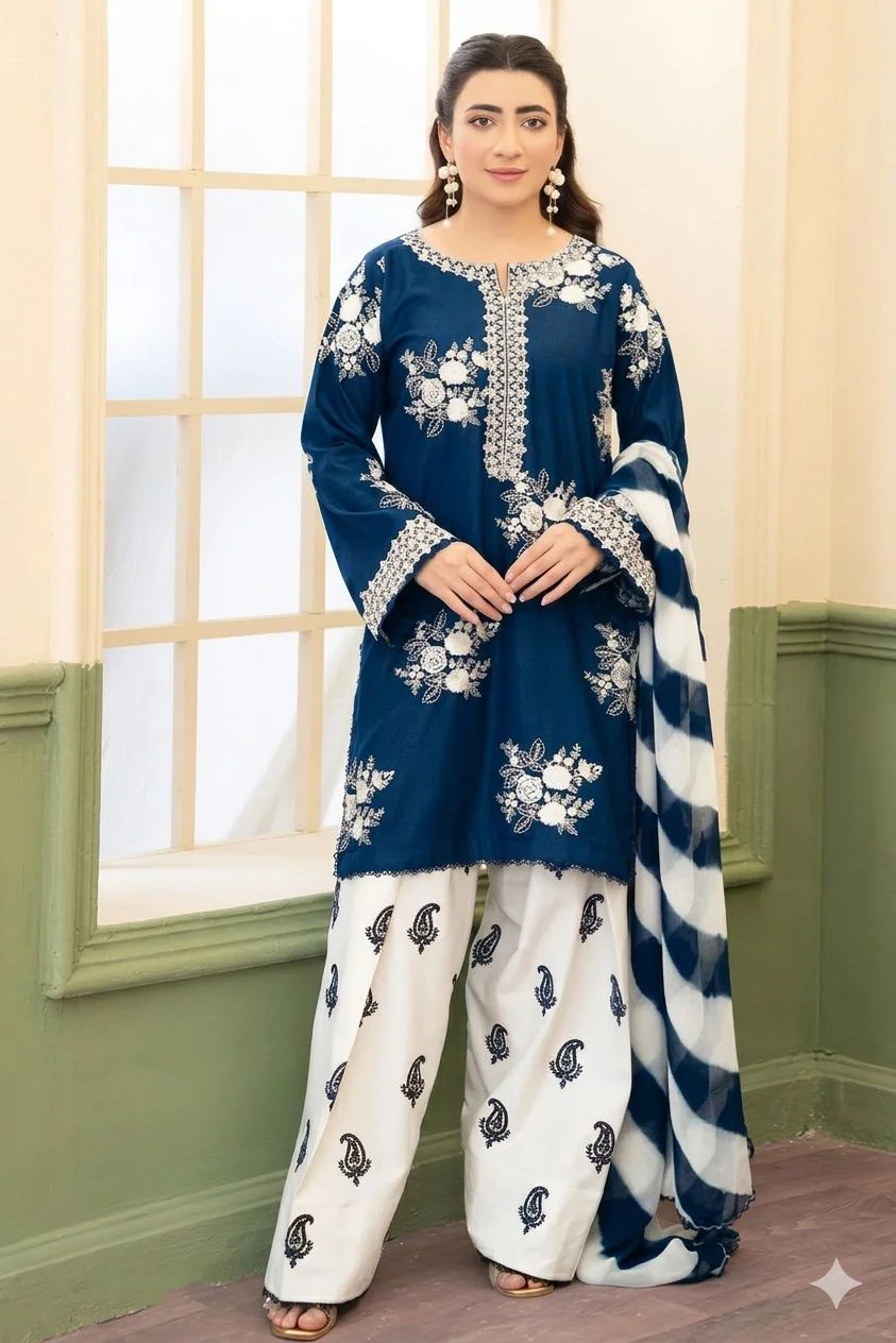 lawn 3 piece embroidered
