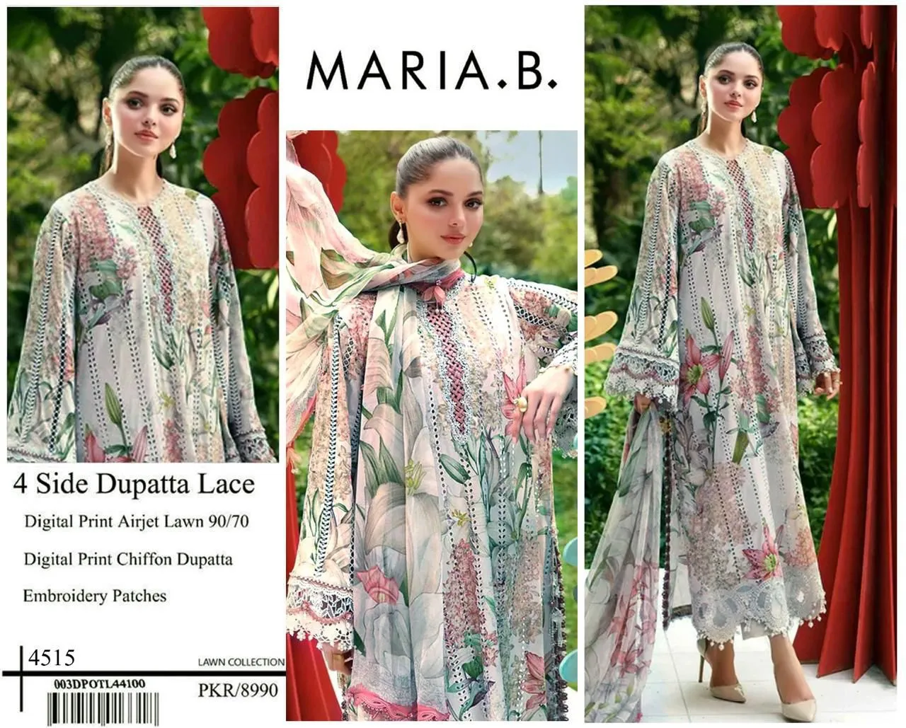 Maria B Printed Lawn 3 Piece Suit
