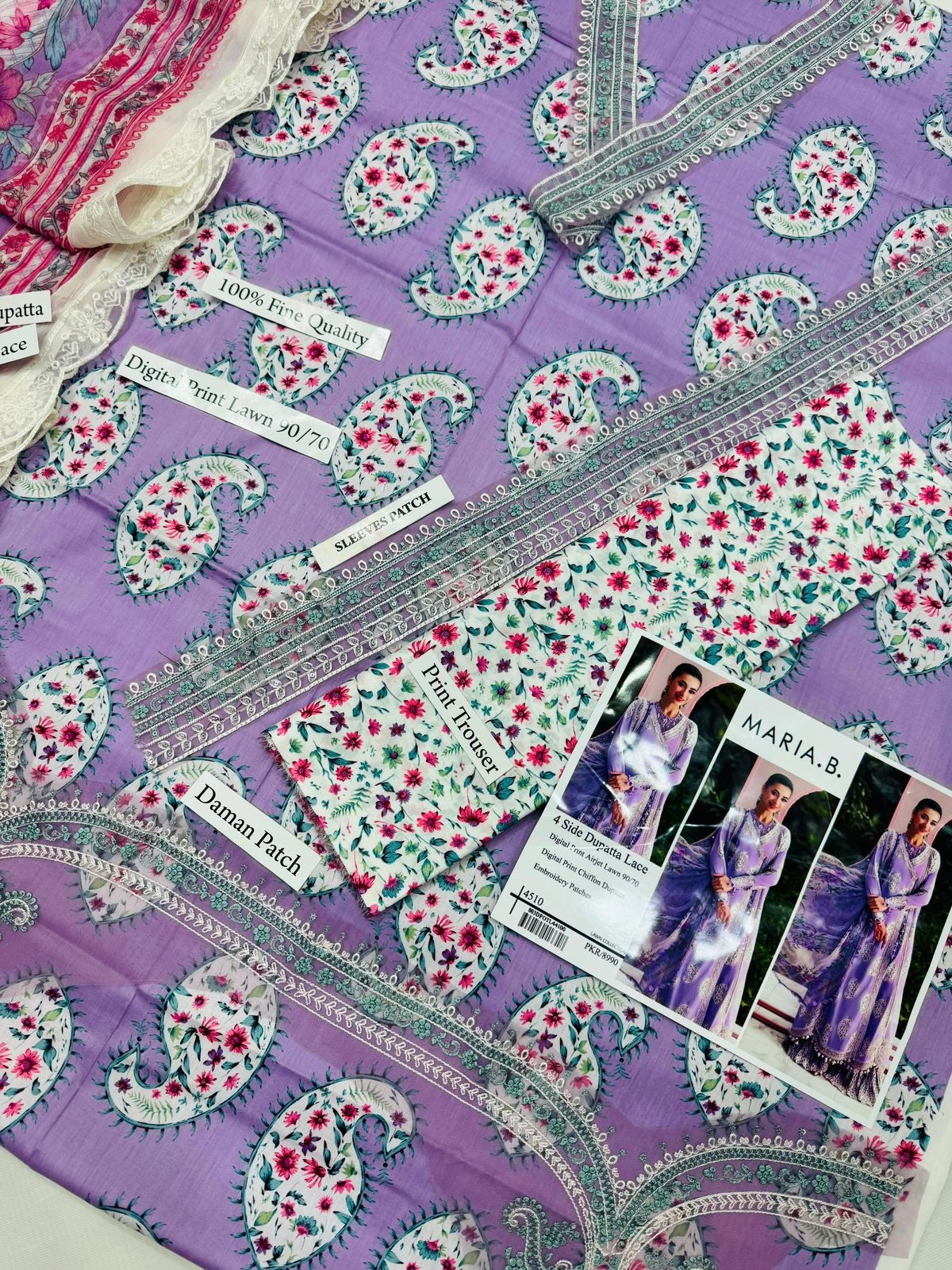 Maria B Printed Lawn 3 Piece Suit