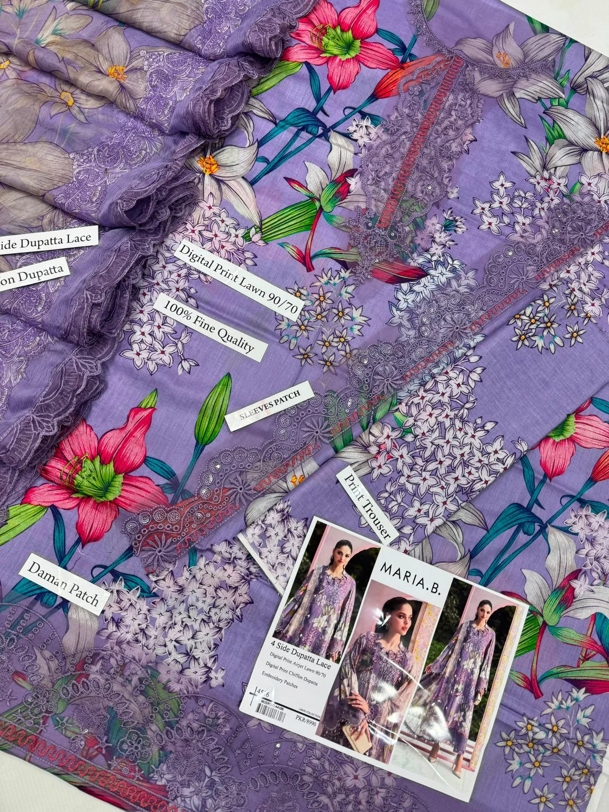 Maria B Printed Lawn 3 Piece Suit
