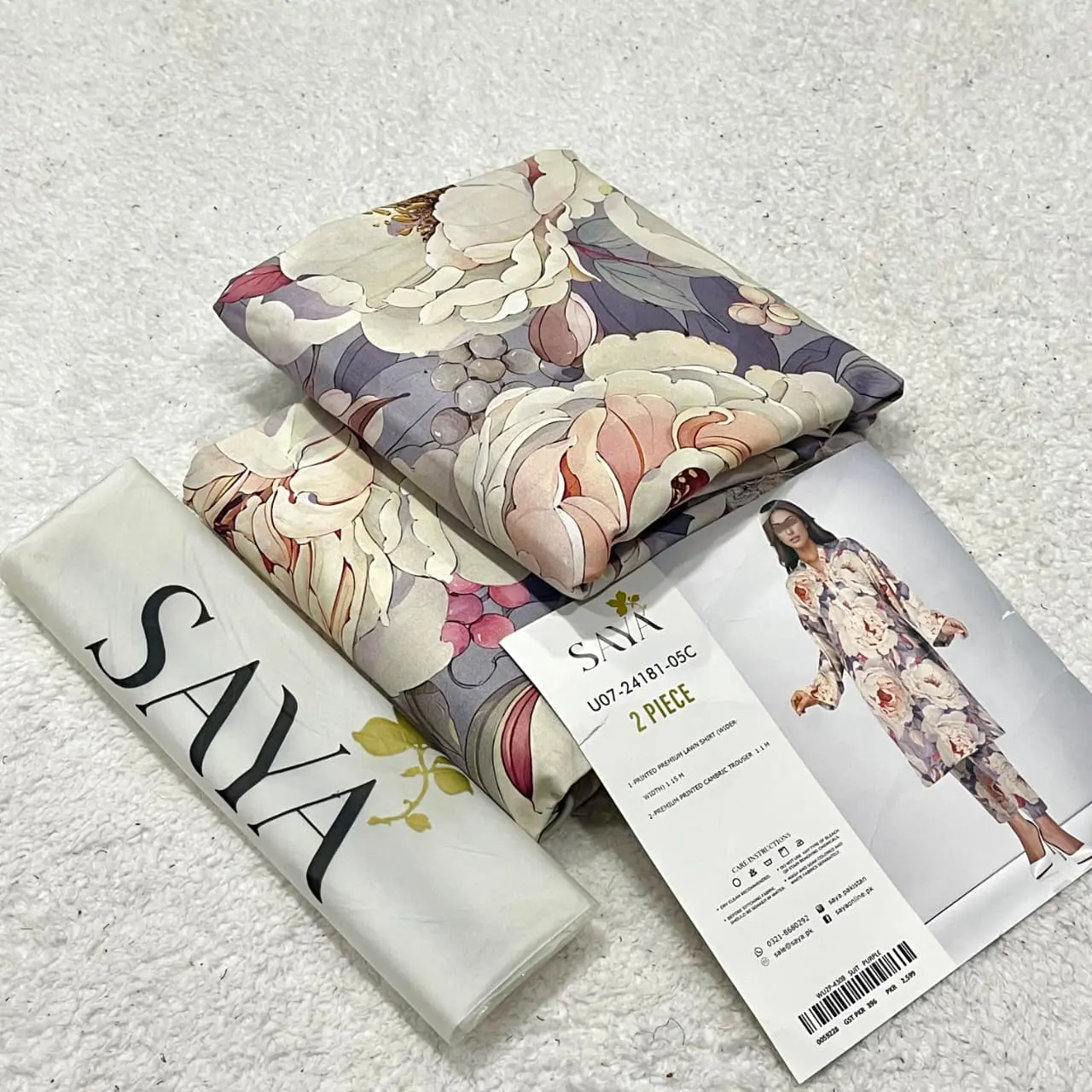 SAYA Printed Lawn Suit 2026