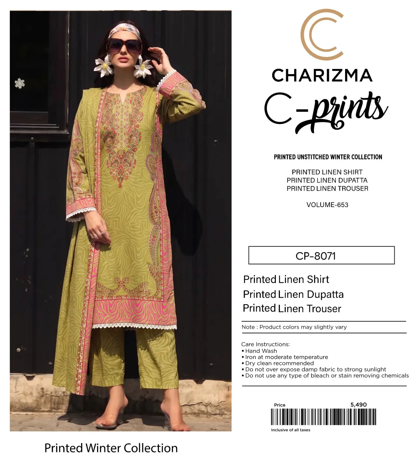 C PRINTS Linen 3 Piece Suit 2026