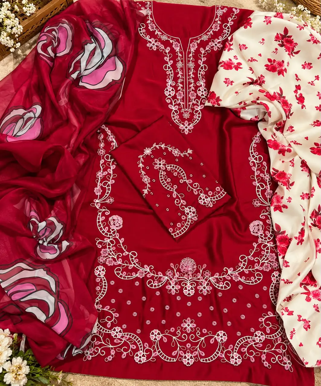 IZNIK Silk Embroidered 3 Piece Suit 2026