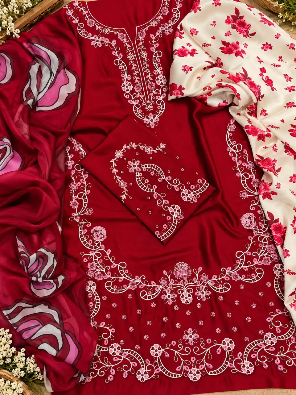 IZNIK Silk Embroidered 3 Piece Suit 2026