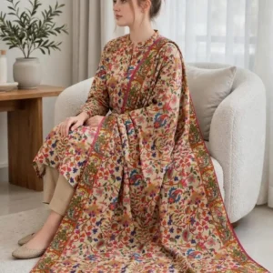 Pure Pashmina Qalamkaari 3 Piece Suit 2026